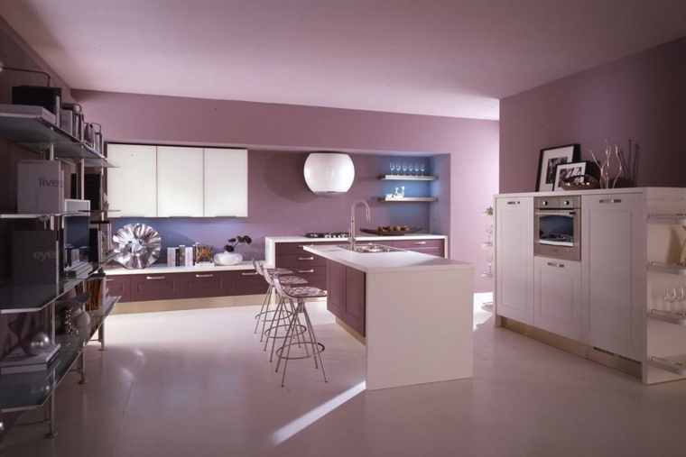 kitchen island central idea painting deco light purple pigeon