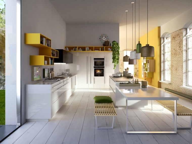 modern kitchen white idea arrange table