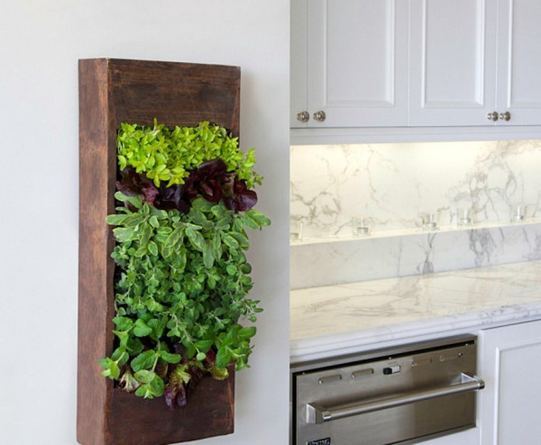 vertical garden kitchen wood interior design idea white