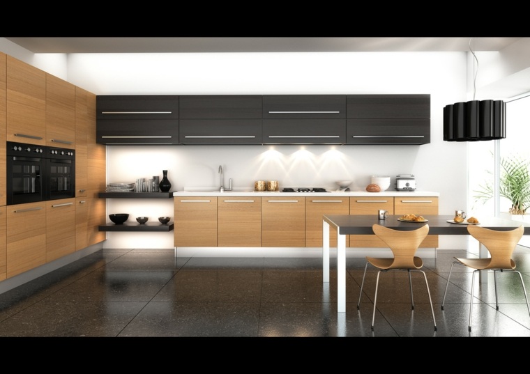 black wood kitchen design