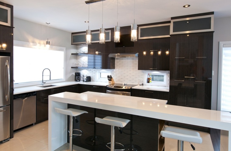 modern kitchen central island white design