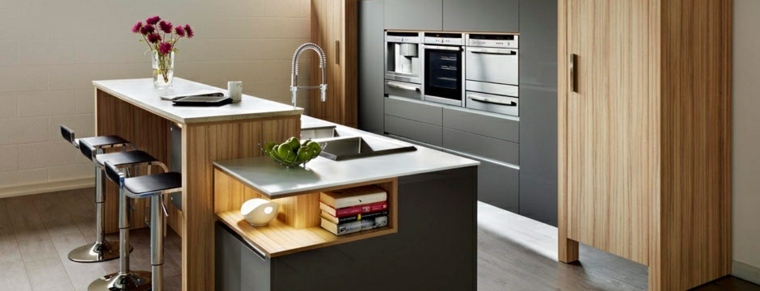 kitchen small space bar black wood