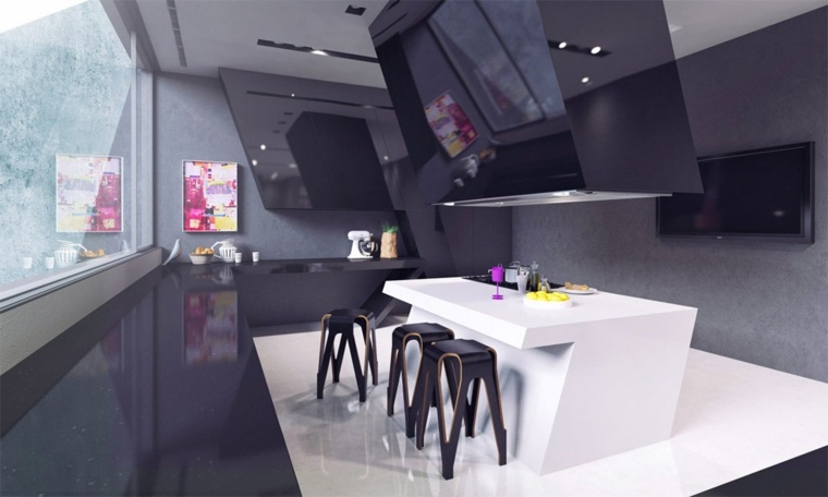 pictures black and white kitchens designer lacquered furniture