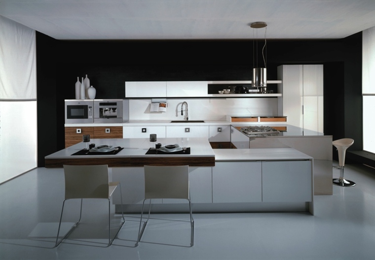 kitchens black and white color island landscaping