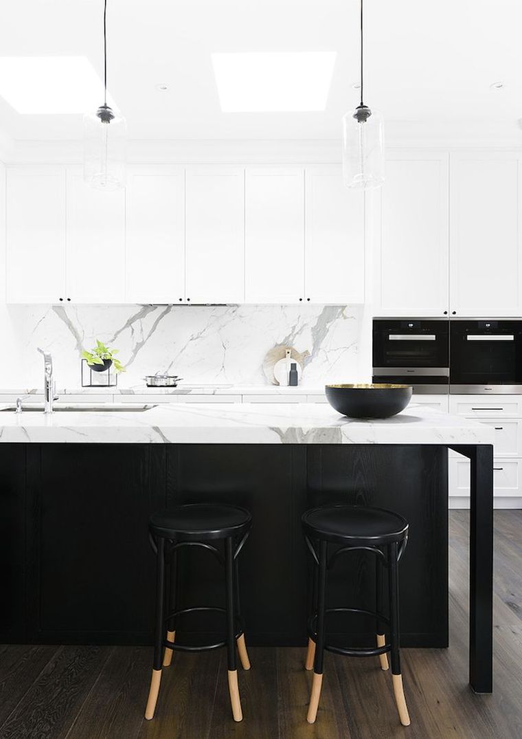 color kitchen island black counter white