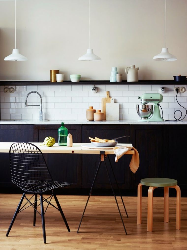 modern kitchen black wood