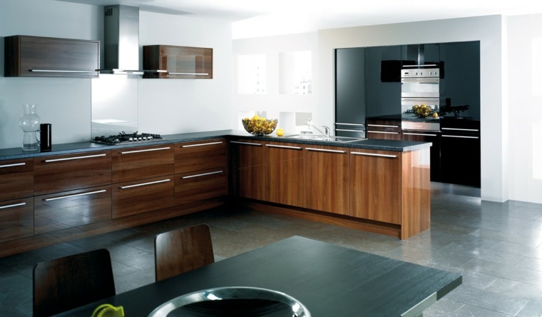 white decoration for black kitchen wood