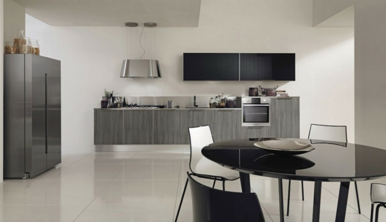 black kitchen model and modern style wood