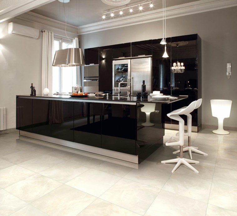 black kitchen decoration modern style