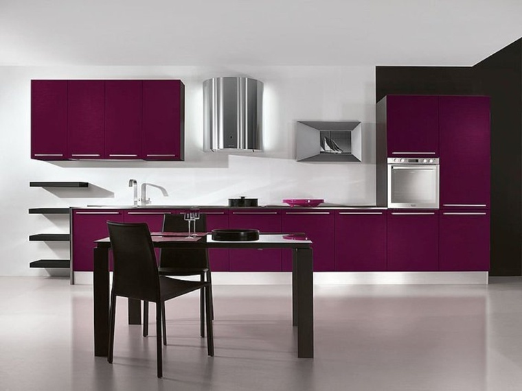 kitchen modern design furniture purple luxury interior