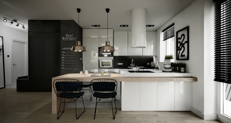 Nordic kitchen plastic metal wood white black