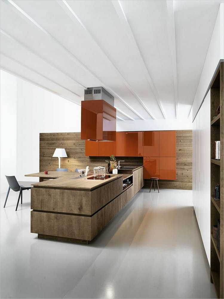 contemporary design orange kitchen