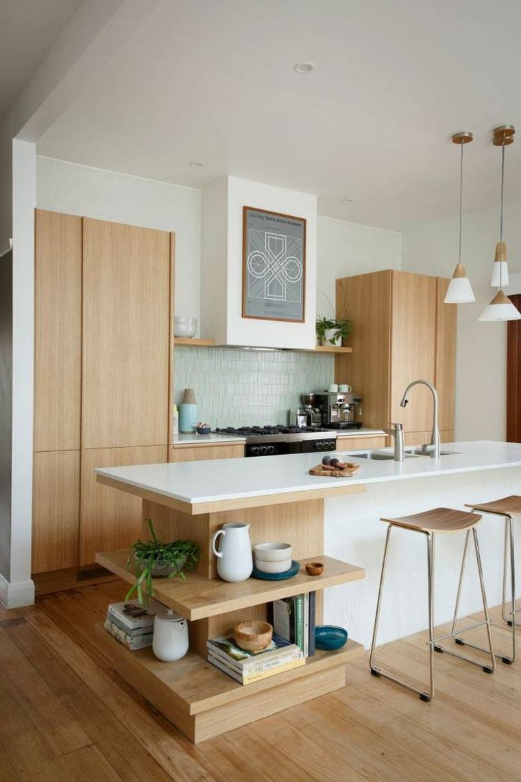 open kitchen island wood design stools