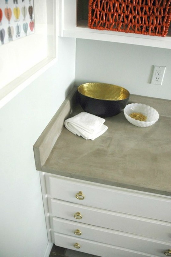 kitchen plan flipping work rim drawer white wood concrete gray