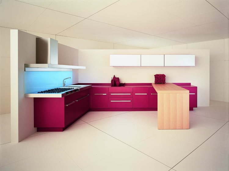 stylish pink modern design kitchen