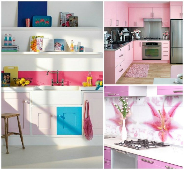 pink kitchen design ideas