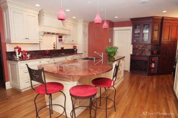 pink kitchen lighting