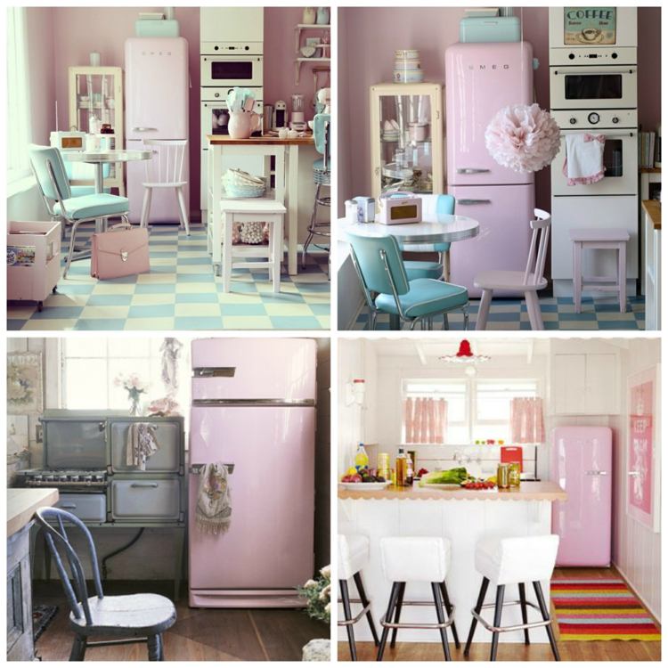 pink retro kitchen design