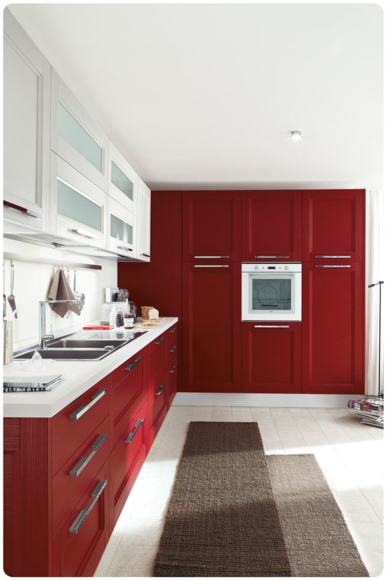 red white kitchen idee deco