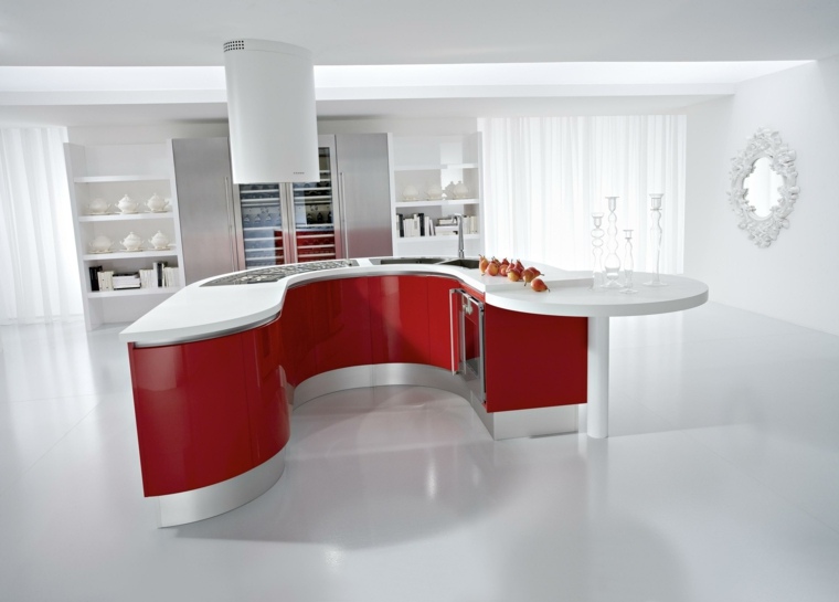 kitchen central island layout white extractor hood
