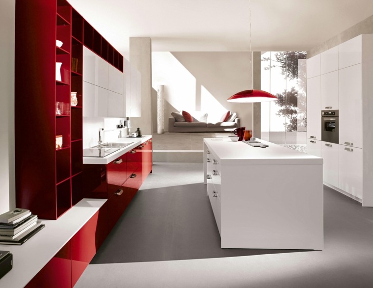 red kitchen modern decoration