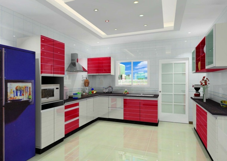 arrangement idea color kitchen fridge furniture wood