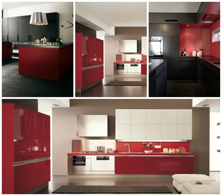 red and gray kitchen design ideas