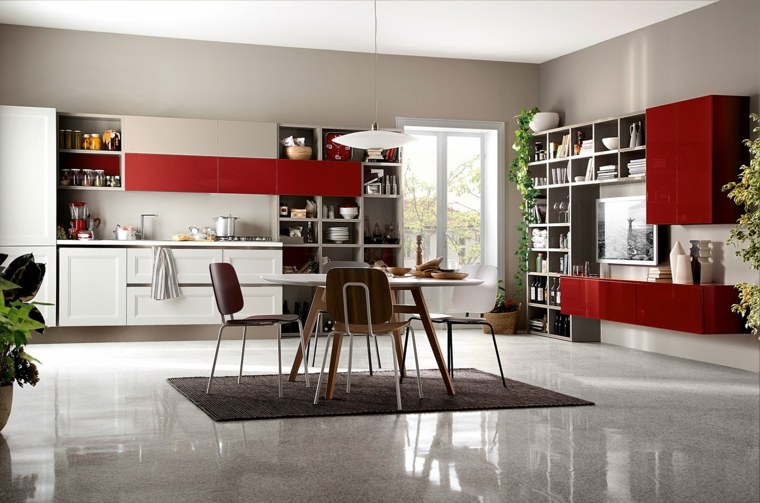 red kitchen deco idea