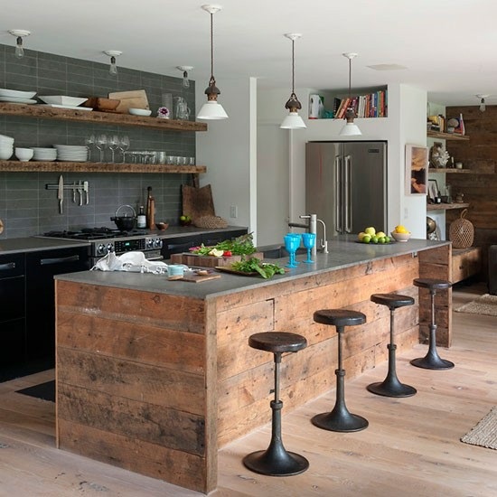 Stunning rustic mix furniture vintage kitchen modern fridge