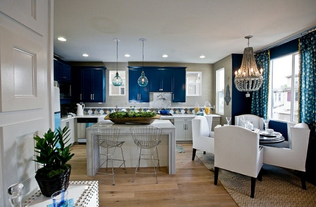 kitchen dining room chandelier white blue