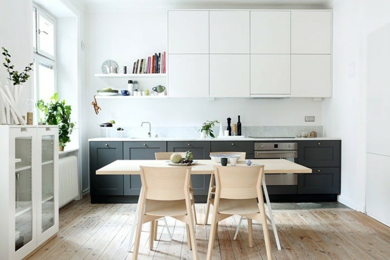 Scandinavian kitchen black and white