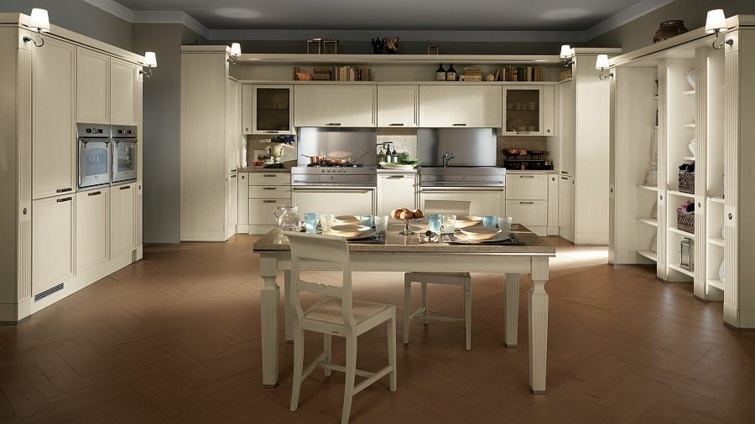 elegant white shabby chic kitchen Scavolini