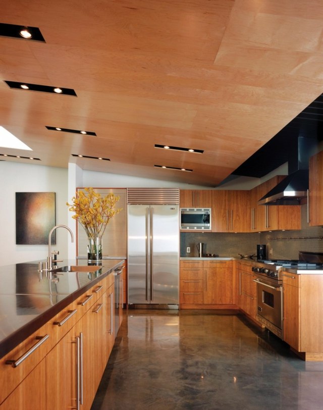 spacious wood kitchen