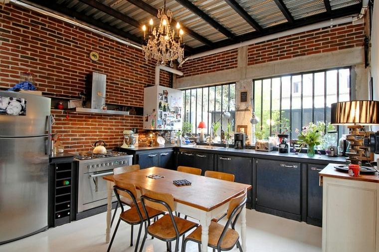 kitchen style workshop red brick