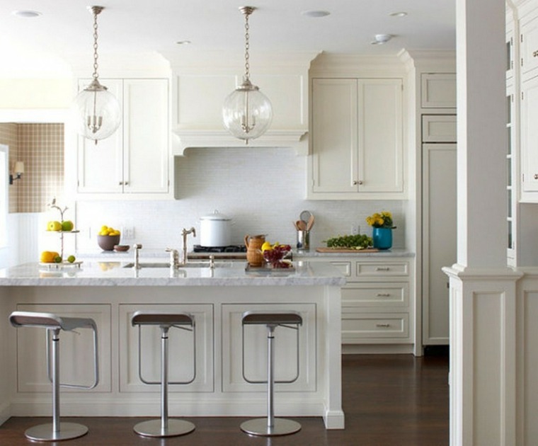 white bistro style kitchen