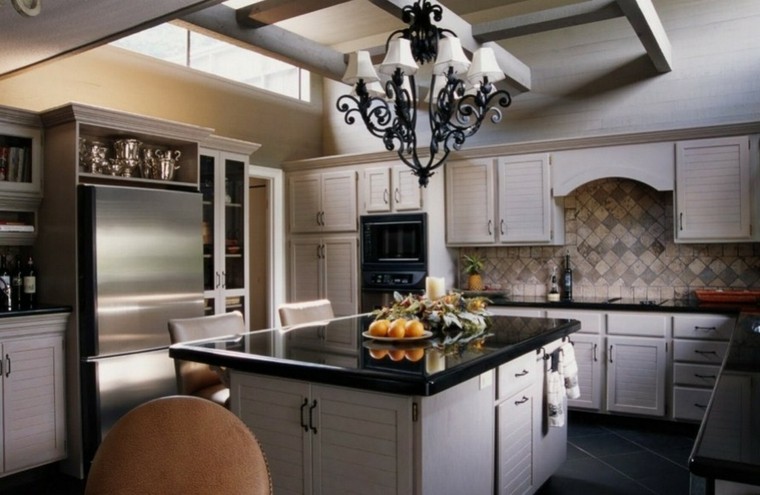 black bistro style kitchen