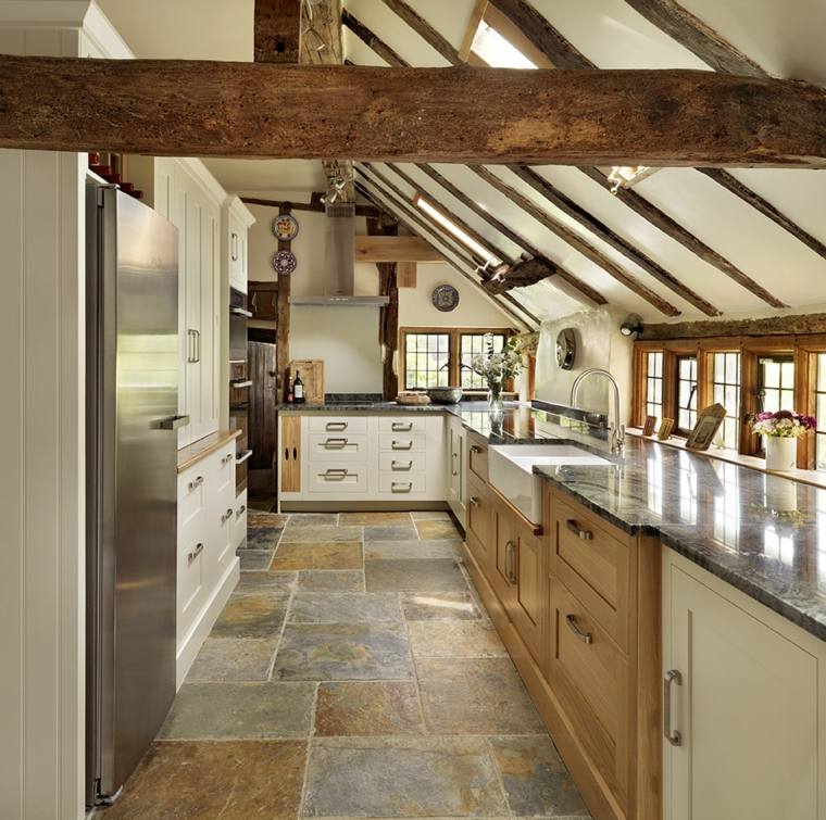 kitchens country chic flooring