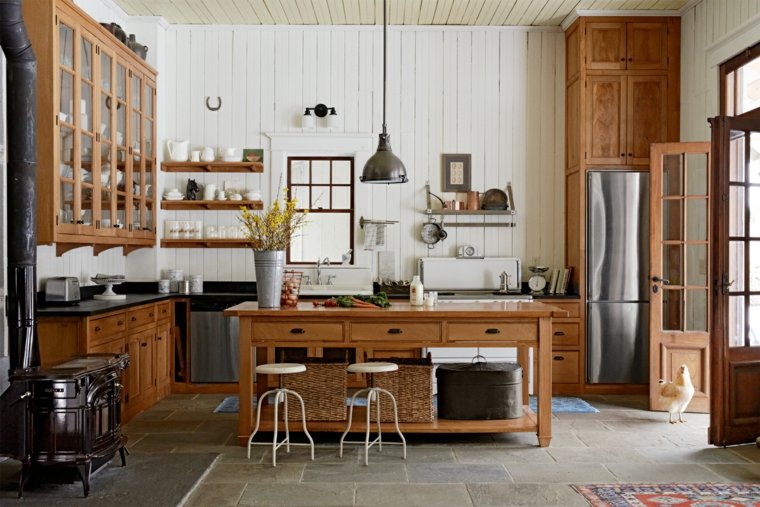 kitchen style white countryside spacious wood tile color