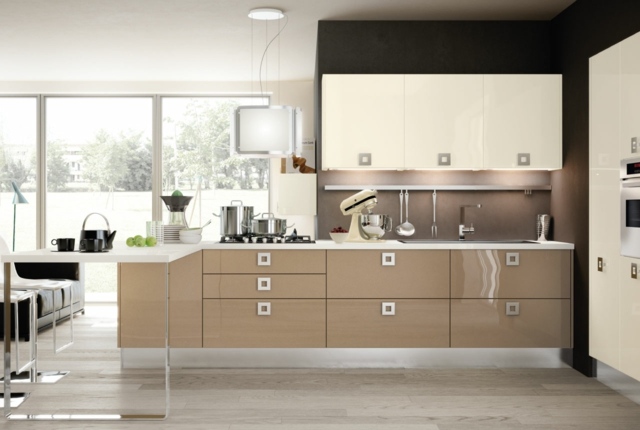 kitchen smooth surfaces beige