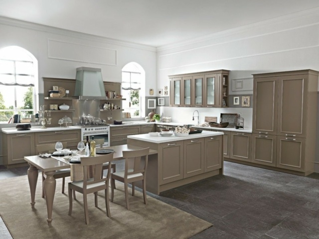 traditional beige modern kitchen