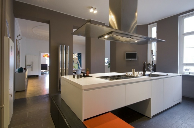 ultra-modern white beige kitchen