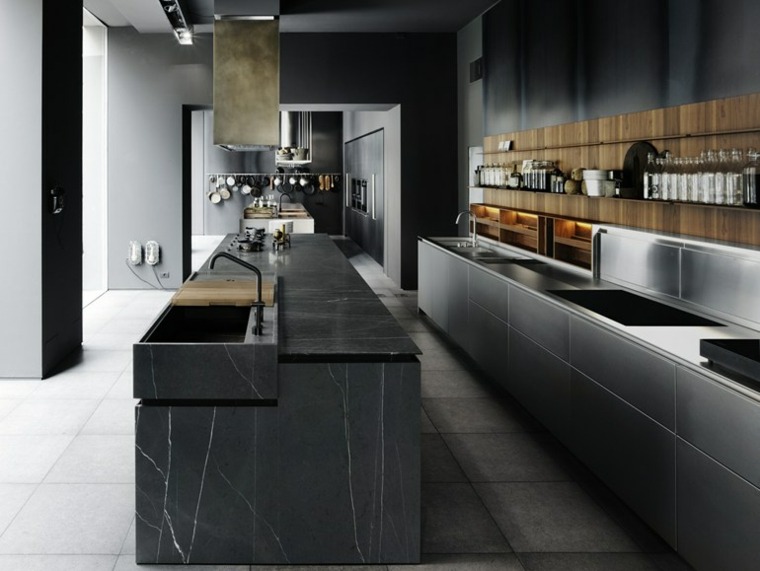 ultra modern kitchen marble central island