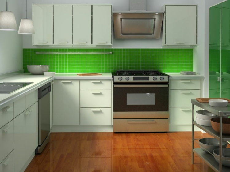 green white kitchen design