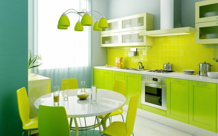 contemporary design green kitchen