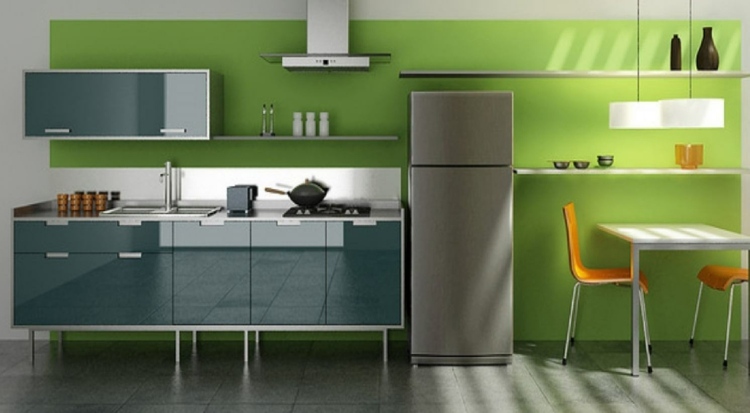 modern stylish green kitchen