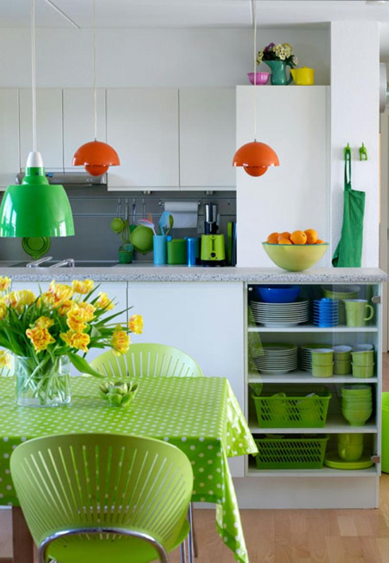 kitchen green-idea-Layouts-table-design-chair shelves