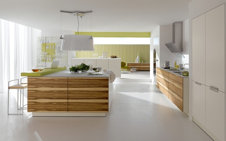 green kitchen island wood