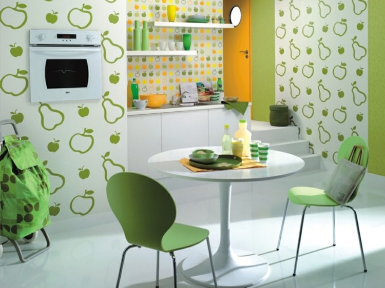 green kitchen deco wallpaper