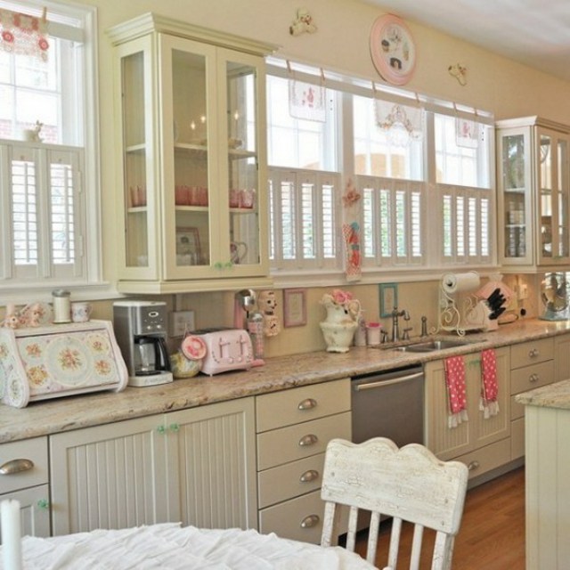 vintage white deco kitchen