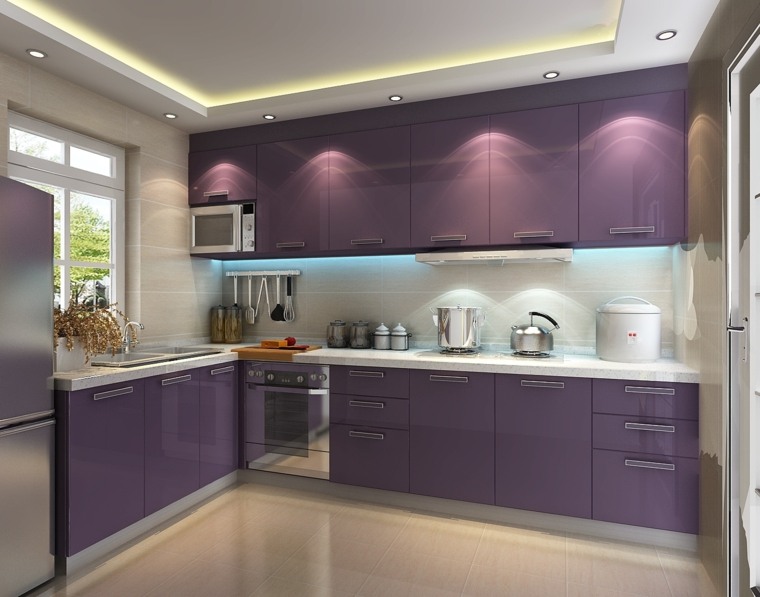 kitchen furniture design pale purple wood furniture